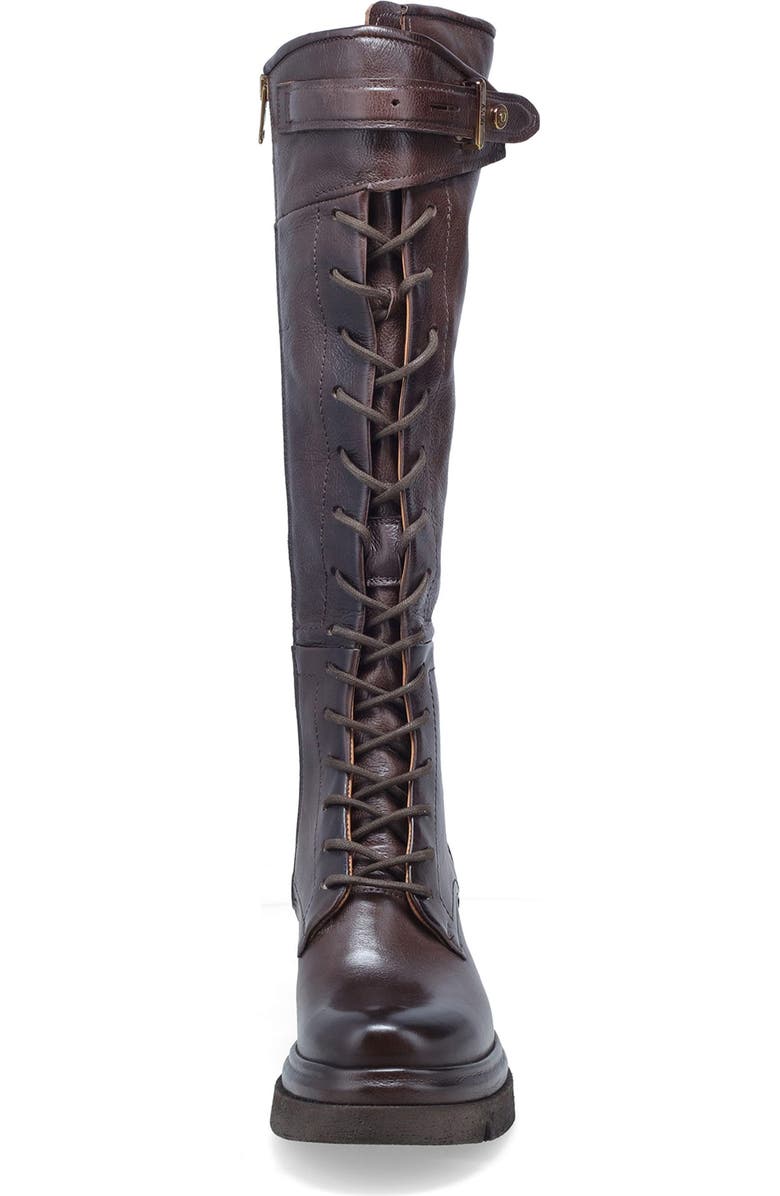 A.S.98 Edison Lace-Up Knee High Boot, Alternate, color, Brown