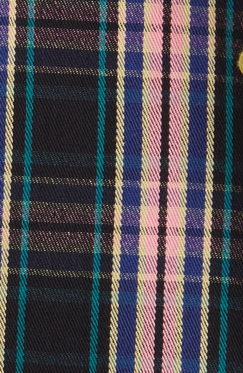 Billionaire Boys Club Mantra Plaid Embroidered Button-Up Overshirt, Alternate, color,