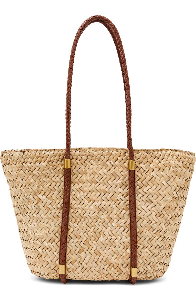 Reiss Rubina Raffia Effect Braided-Strap Tote, Main, color, Natural