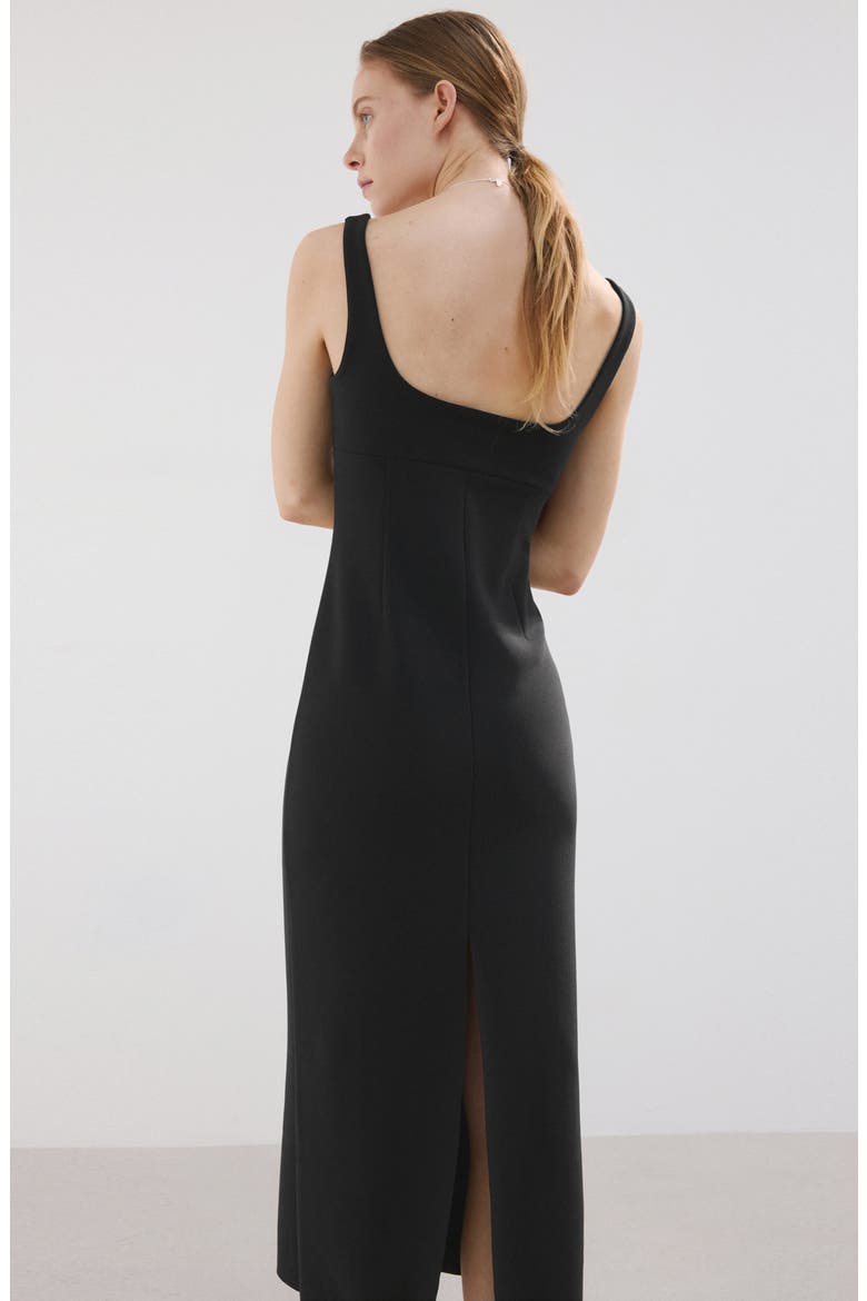 Sleeveless Midi Dress, Alternate, color, BLACK