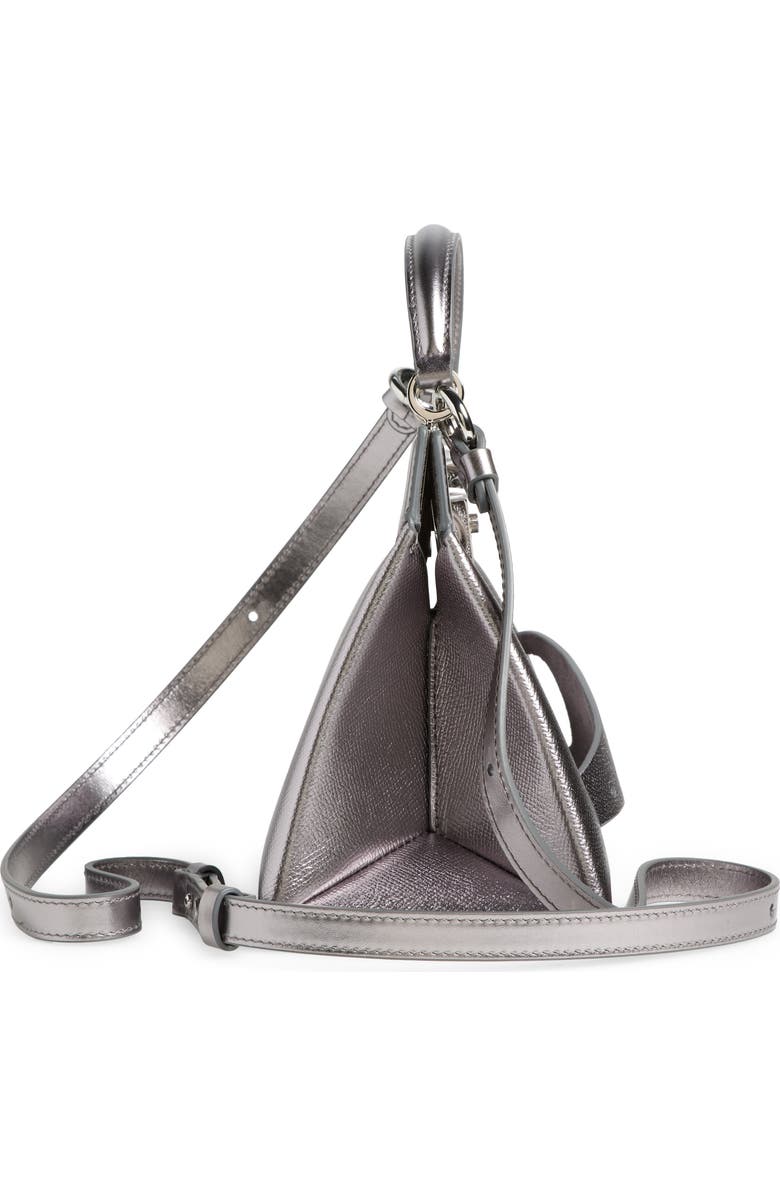 Maison Margiela Small Snatched Metallic Leather Top Handle Bag, Alternate, color,