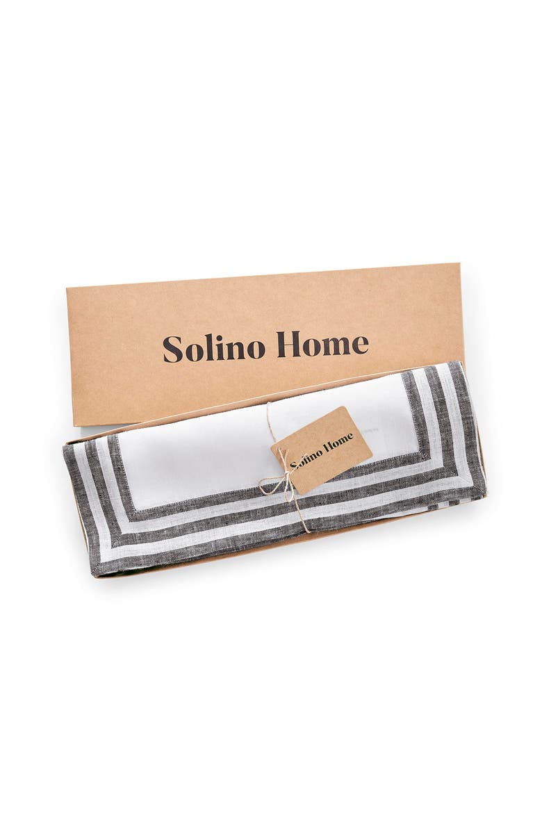 Solino Home Linen Placemats - Mila, 14" x 19" Inch, Alternate, color, Black