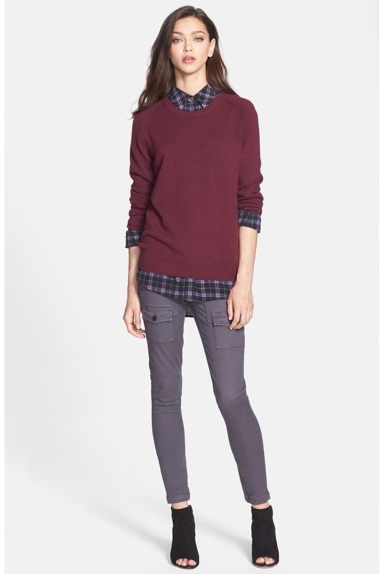 'Sloane' Crewneck Cashmere Sweater, Alternate, color, MAUVE WINE