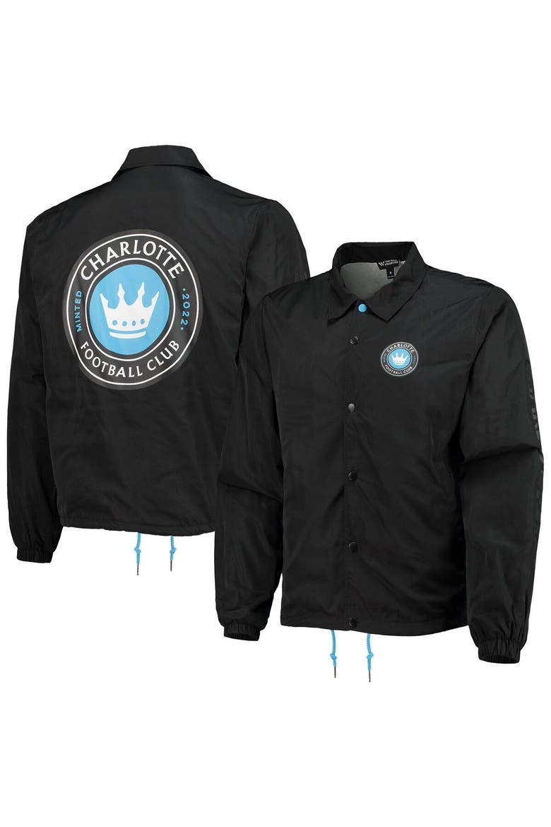 Men's The Wild Collective Black Charlotte FC Coaches Full-Snap Jacket, Main, color, Black