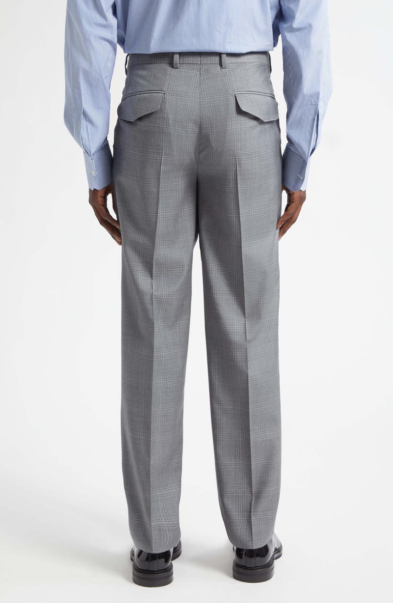 Dolce&Gabbana Cavallo Pleated Plaid Virgin Wool Pants, Alternate, color, Quadri-Check-Tartan