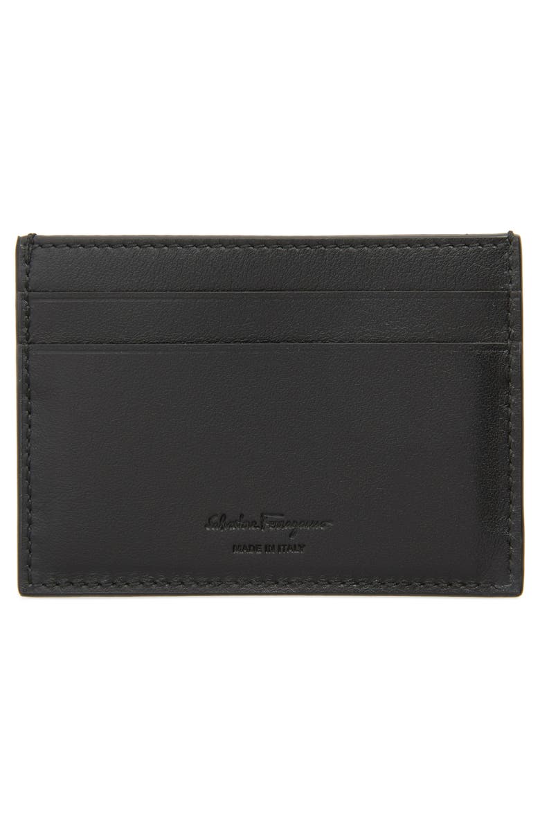 FERRAGAMO Salvatore Ferragamo Gancio Embossed Leather Card Case, Alternate, color,