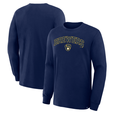 Men's Fanatics Navy Milwaukee Brewers Lock-Up Legacy Long Sleeve T-Shirt