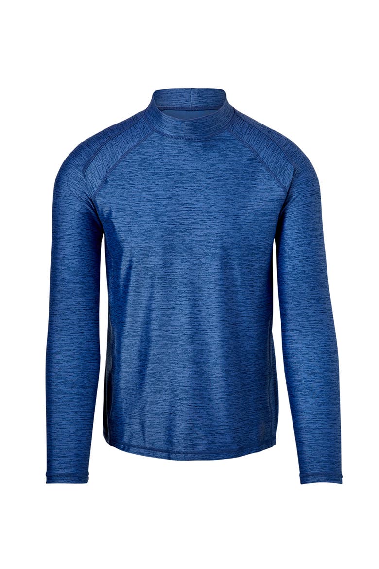Long Sleeve Active Sun & Swim Shirt, Main, color, Washed Navy Jaspe