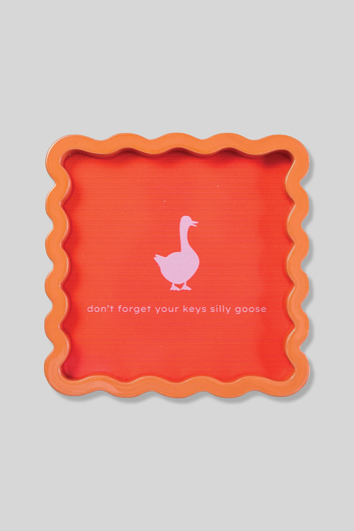 Furbish Silly Goose Lacquer Tray In Orange
