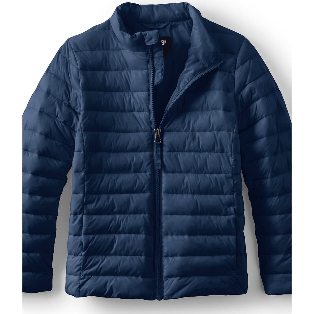 Lands' End Kids Insulated Down Alternative Thermoplume Jacket In Blue