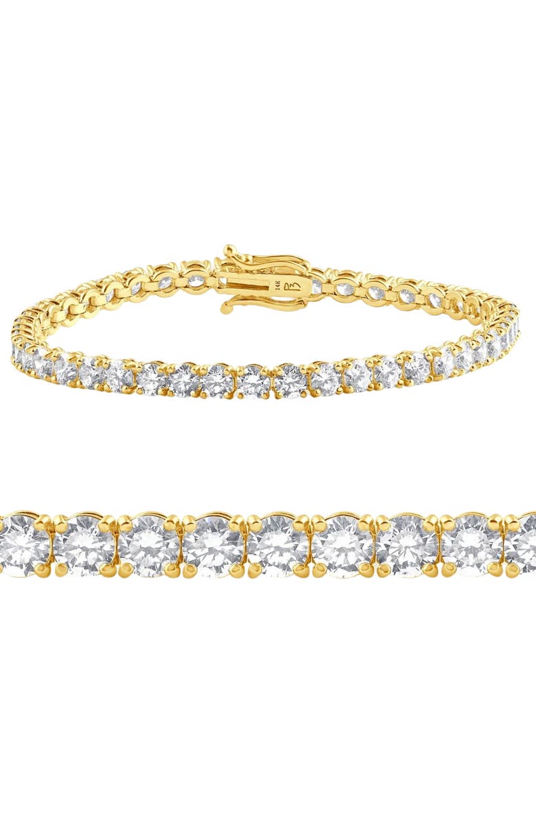 Bliss Diamond 9 Ct Lab Grown Diamond Tennis Bracelet 14K Gold 7" Lab Grown, Main, color, 