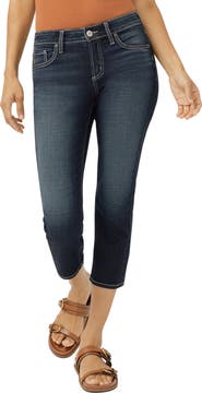 Silver Jeans Co. Elyse Curvy Mid Rise Capri Jeans