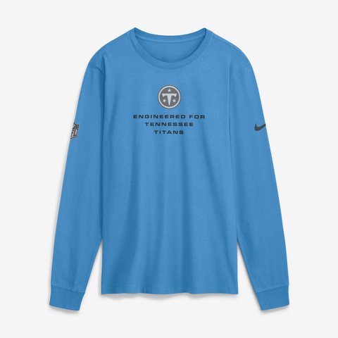 Men's Nike Light Blue Tennessee Titans Sideline Bold Arch Star Dri-FIT Long Sleeve T-Shirt