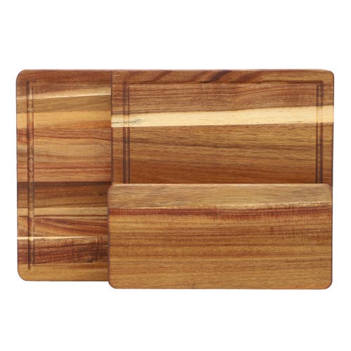 Megachef 3 Piece Acacia Wood Cutting, Prep And Serving Boards In Brown
