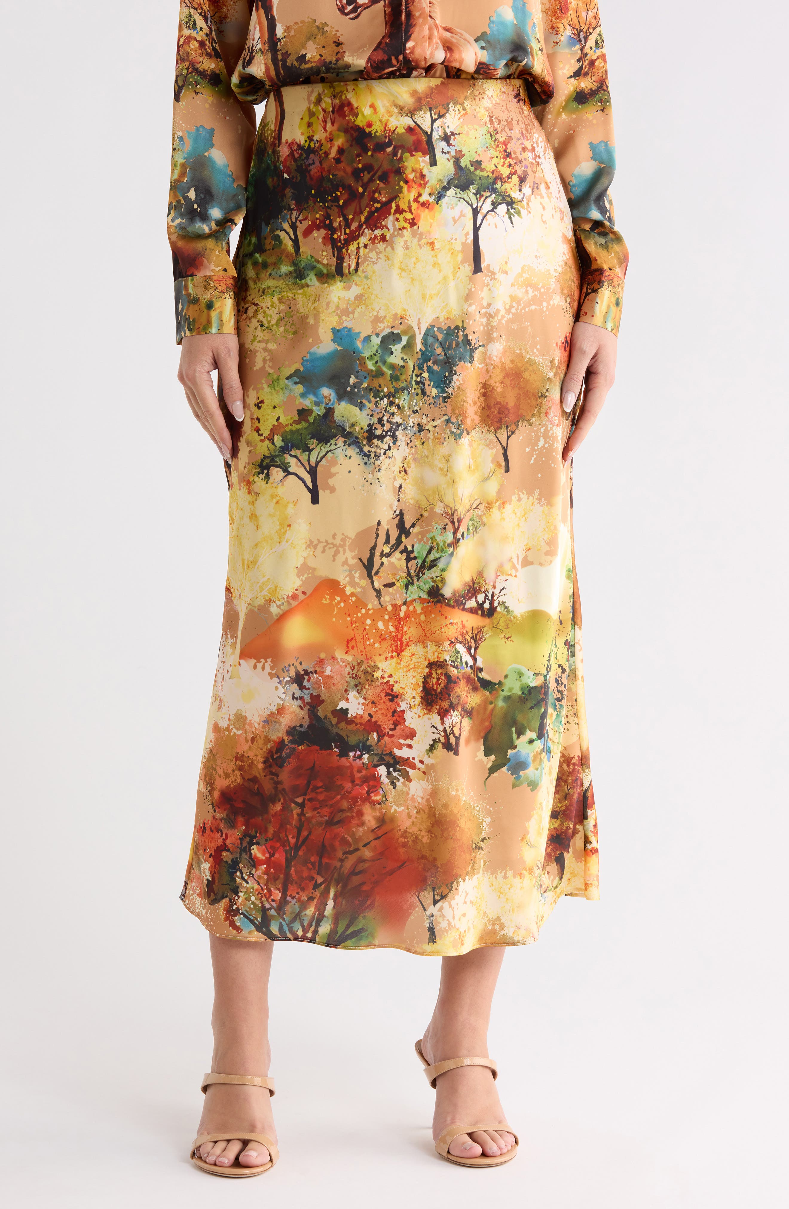Long Satin Skirt