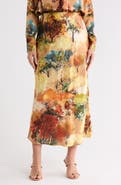 T Tahari Long Satin Skirt