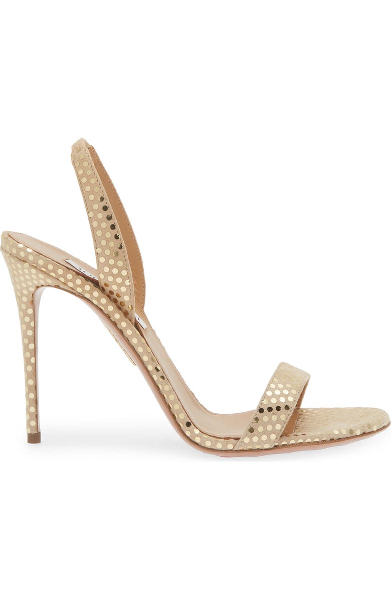 Aquazzura So Nude Paillette Embellished Slide Sandal, Alternate, color, Beige/Gold