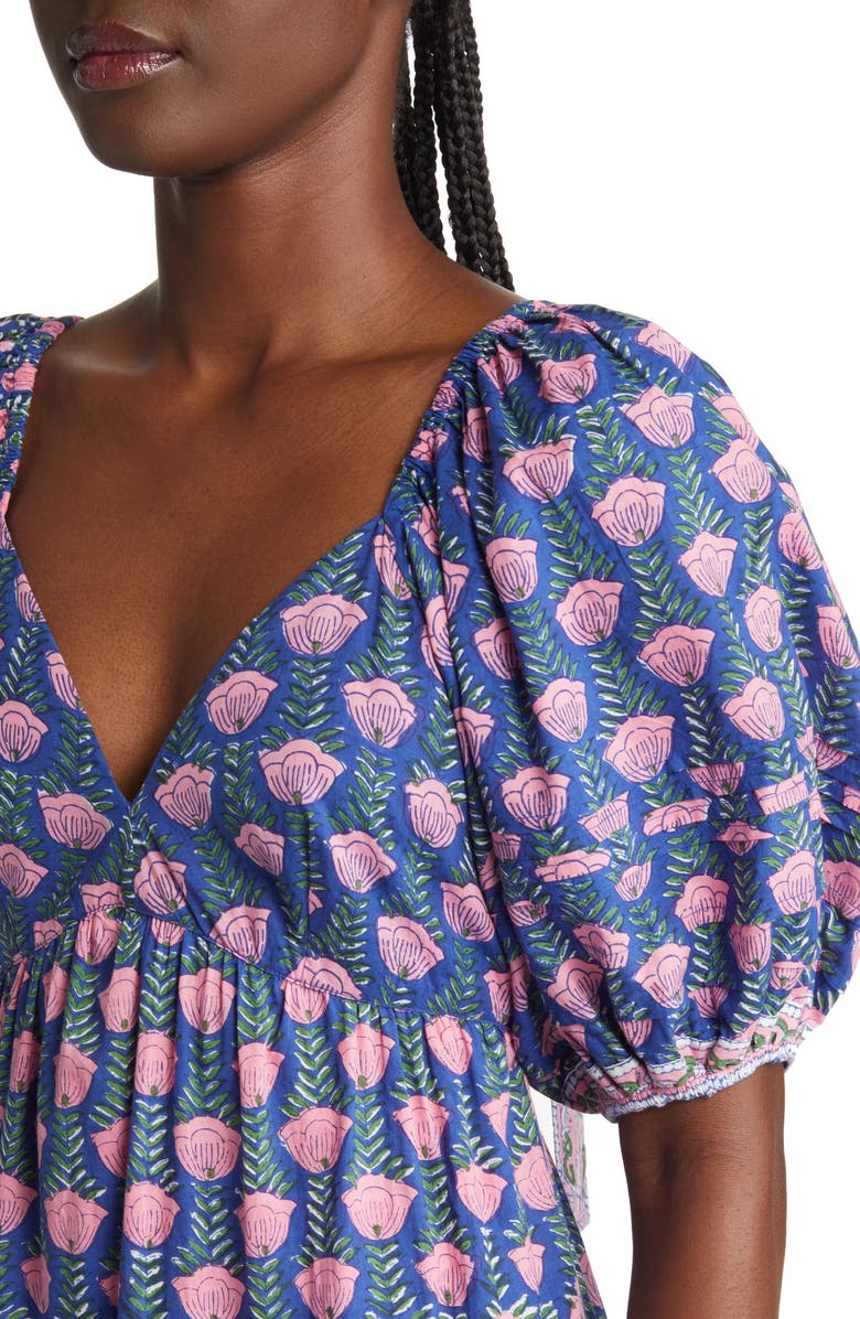 Saylor Annaleise Floral Puff Sleeve Cotton Maxi Dress, Alternate, color,