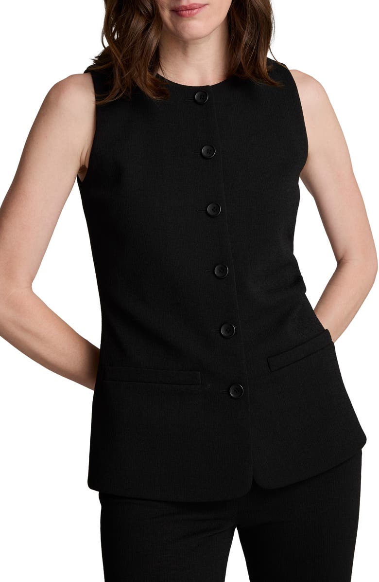 Kenneth Cole Longline Knit Sweater Vest, Main, color, Black