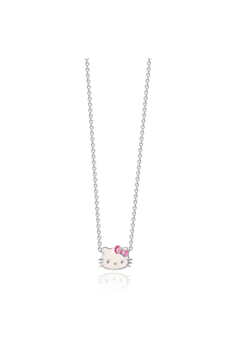 Sterling Silver Enamel Necklace, Alternate, color, Silver, white