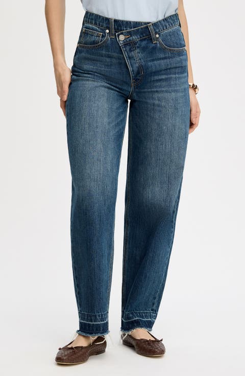 Crossover Waist Release Hem Taper Leg Jeans (Bozeman)