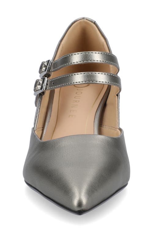 Journee Collection Journee Womens Carnation Medium And Wide Width Kitten Heel Mary Jane Pumps In Gray