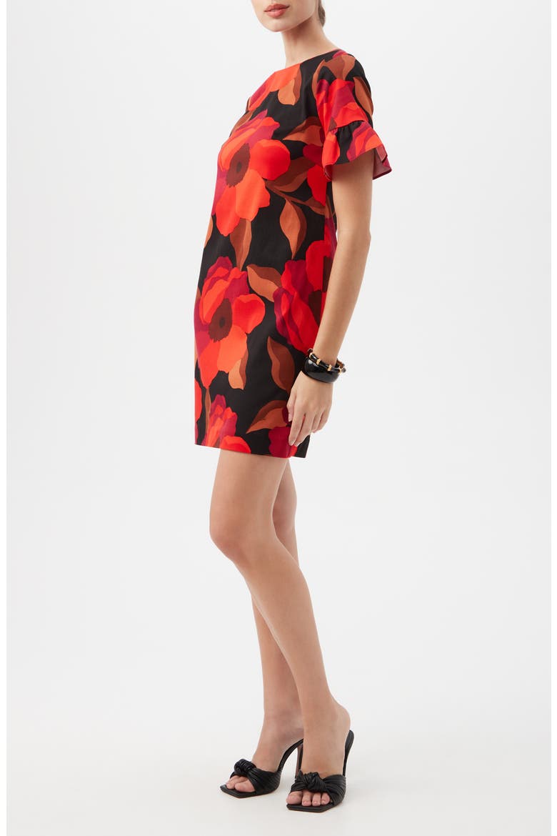 Darling Ruffle Sleeve Shift Dress, Alternate, color, RED MULTI