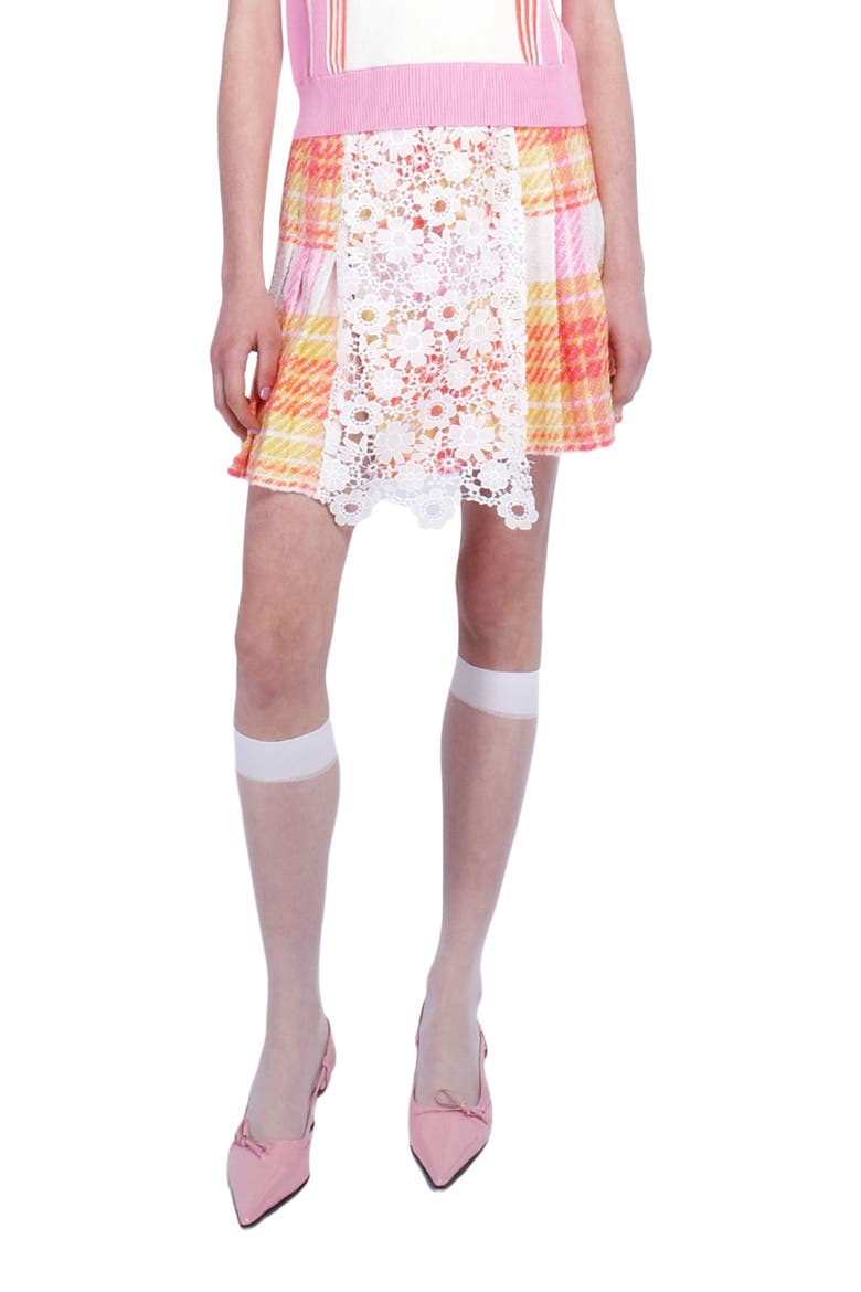 Capri Plaid Kilt Skirt, Alternate, color, LEMON MULTI
