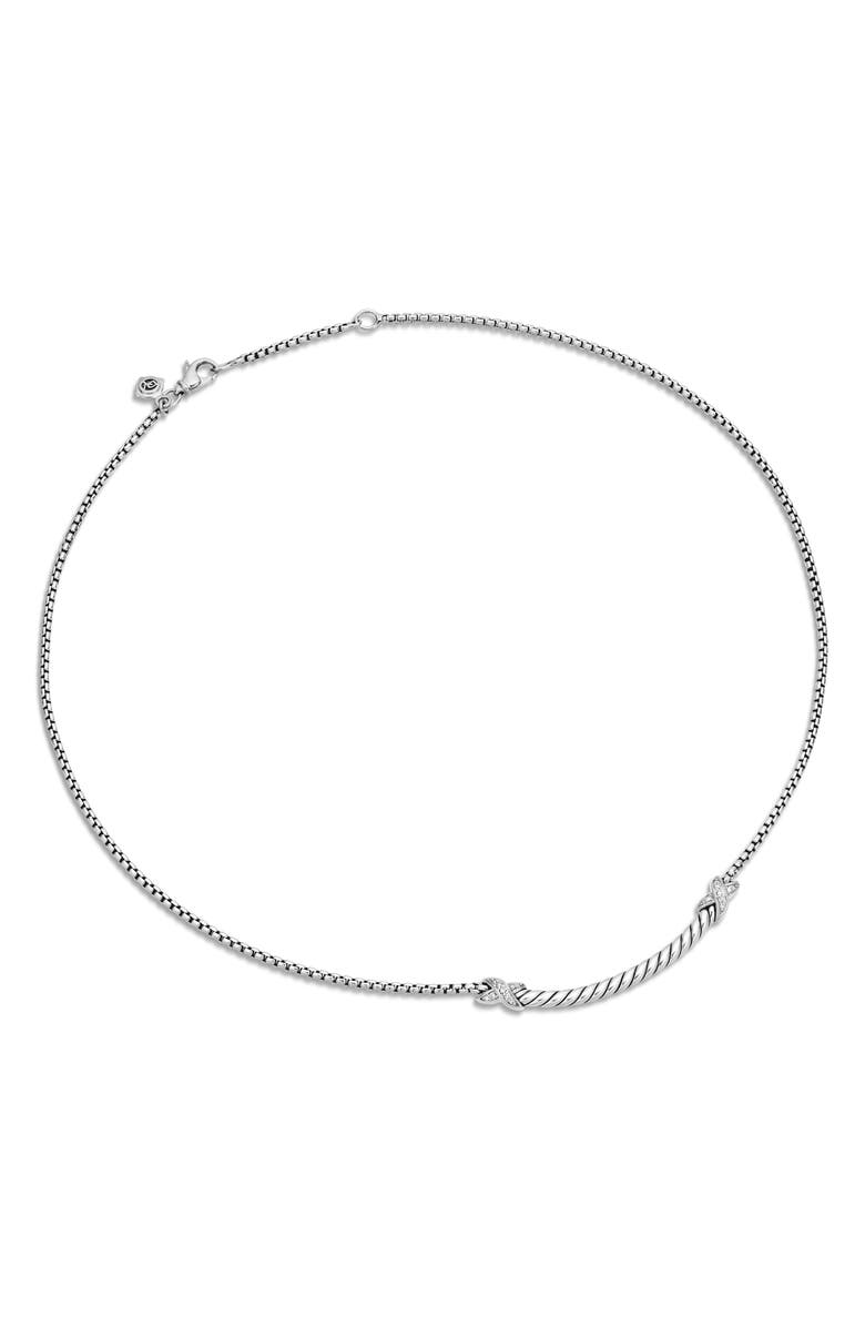 David Yurman Petite X Bar Pendant Necklace, Alternate, color,