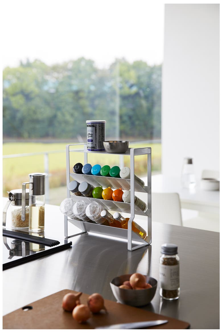 Slim 4-Tier Spice Rack, Alternate, color, WHITE