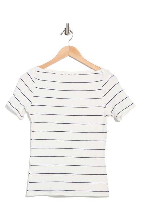 Cyrus Stripe Boat Neck Short Sleeve Top