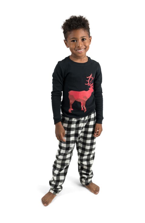 Kids Cotton Top & Fleece Pants Printed Holiday Pajamas (Toddler, Little Kid & Big Kid)