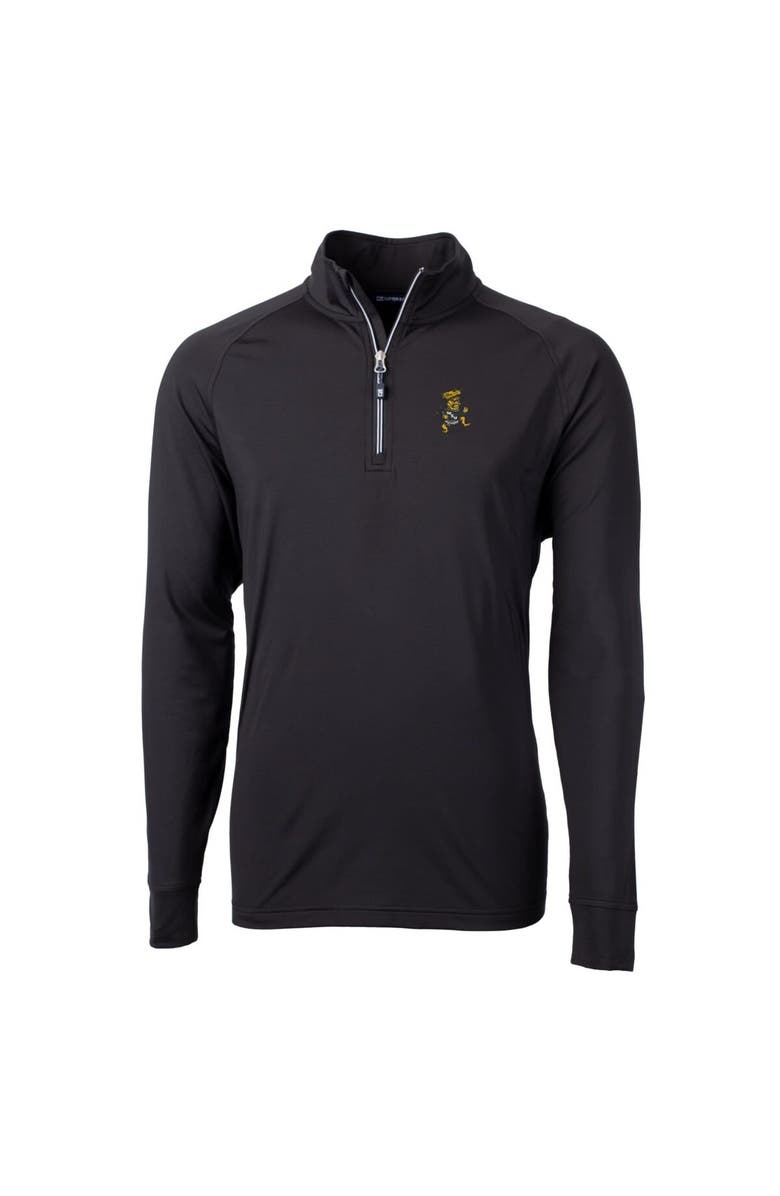 Cutter & Buck Men's Cutter & Buck Black Wichita State Shockers Adapt Eco Knit Stretch Recycled Big & Tall Quarter-Zip Pullover Top, Alternate, color, 