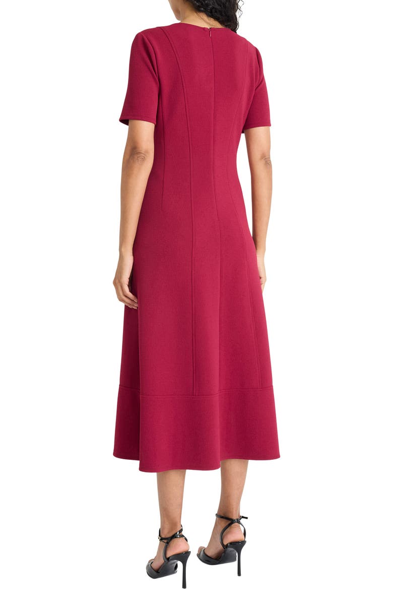 Maggy London Short Sleeve Pocket Fit & Flare Midi Dress, Alternate, color, Beet Red
