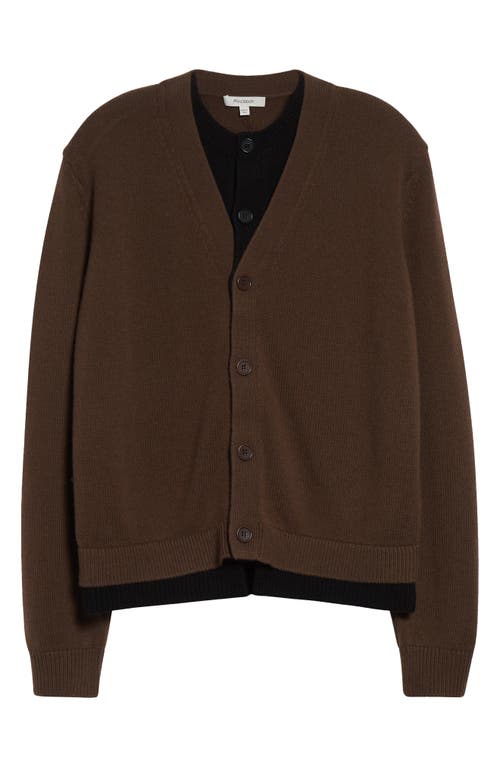 Jw Anderson Brown Cashmere Blend Layered Cardigan In Brown
