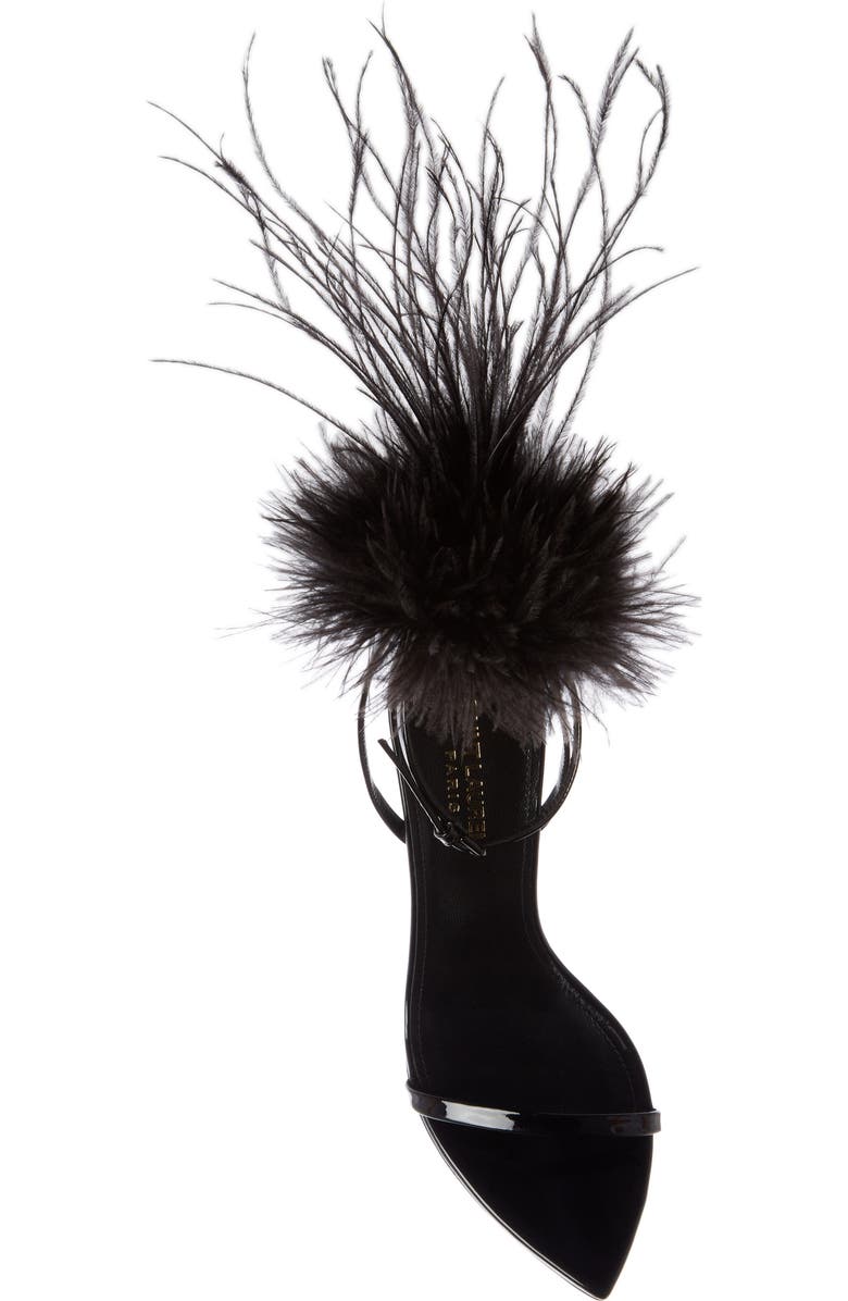 Saint Laurent Inez Embellished Ankle Strap Sandals, Alternate, color,