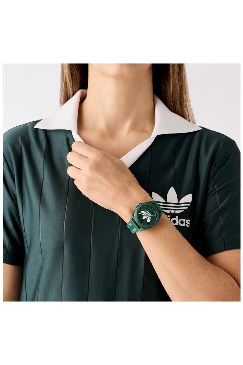 AO Street Project 4 Green Logo Tread Dial Resin Strap Watch, 41mm, Alternate, color, GREEN