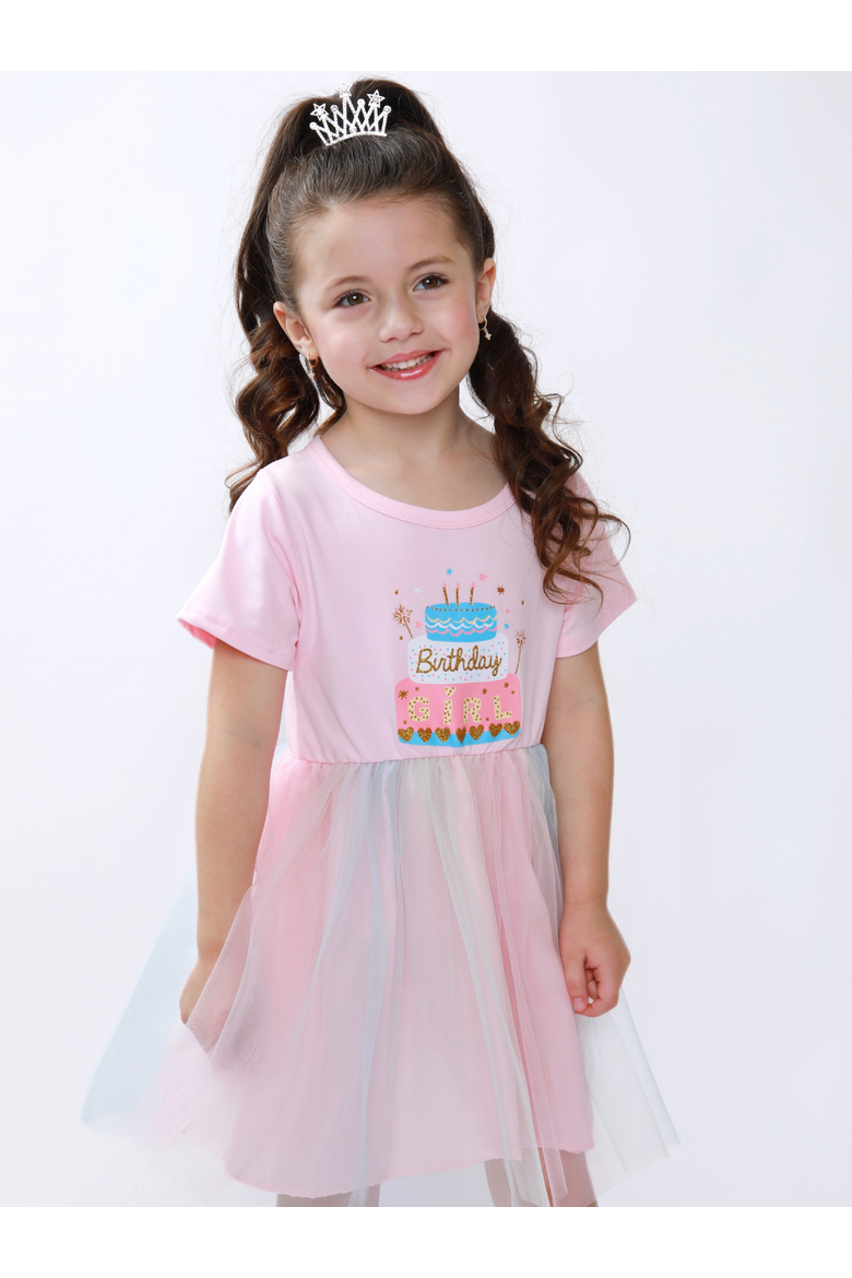 Sweet Wish Birthday Cake Tulle Dress, Alternate, color, Pink