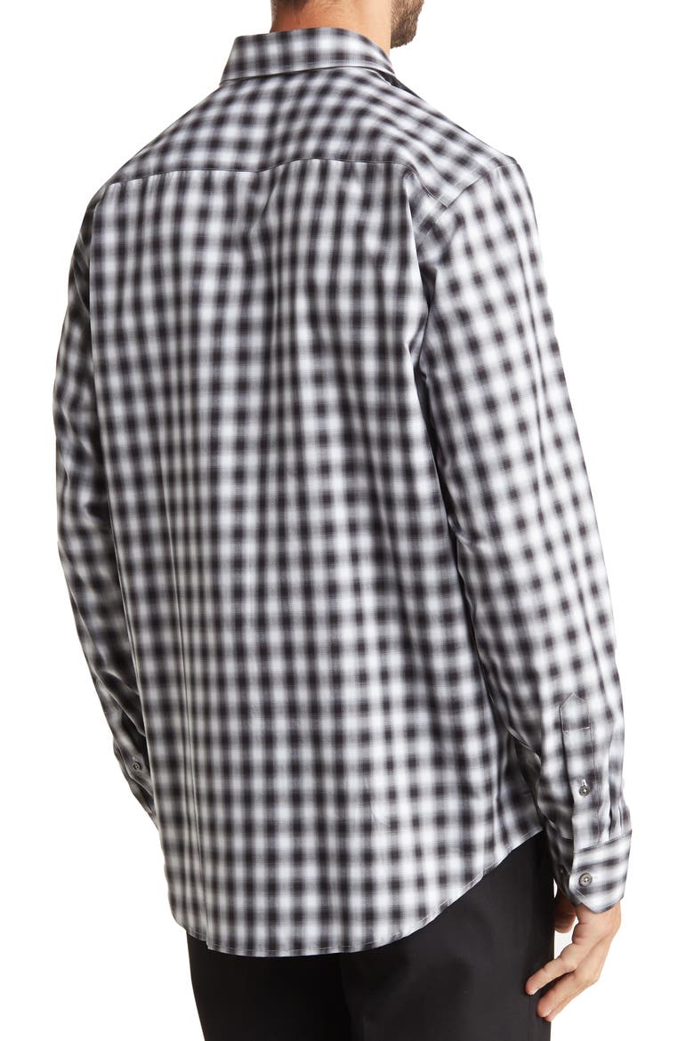 Classic Fit Cotton Plaid Print Button-Up Shirt, Alternate, color, GRAPHITE
