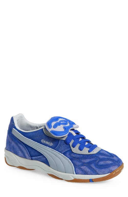 Puma X Kidsuper Studios King Indoor Soccer Cleat In Blue Crystal-gray Fog