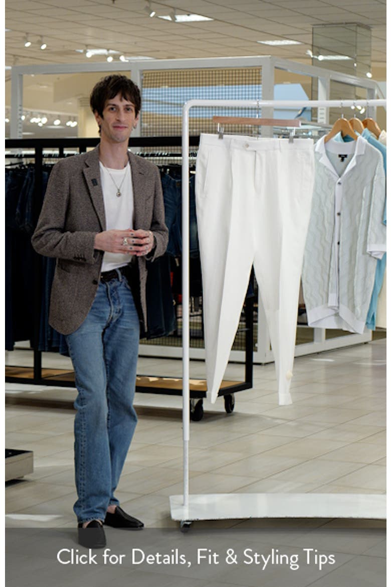 Peet White Pleated Linen Suit Pants video