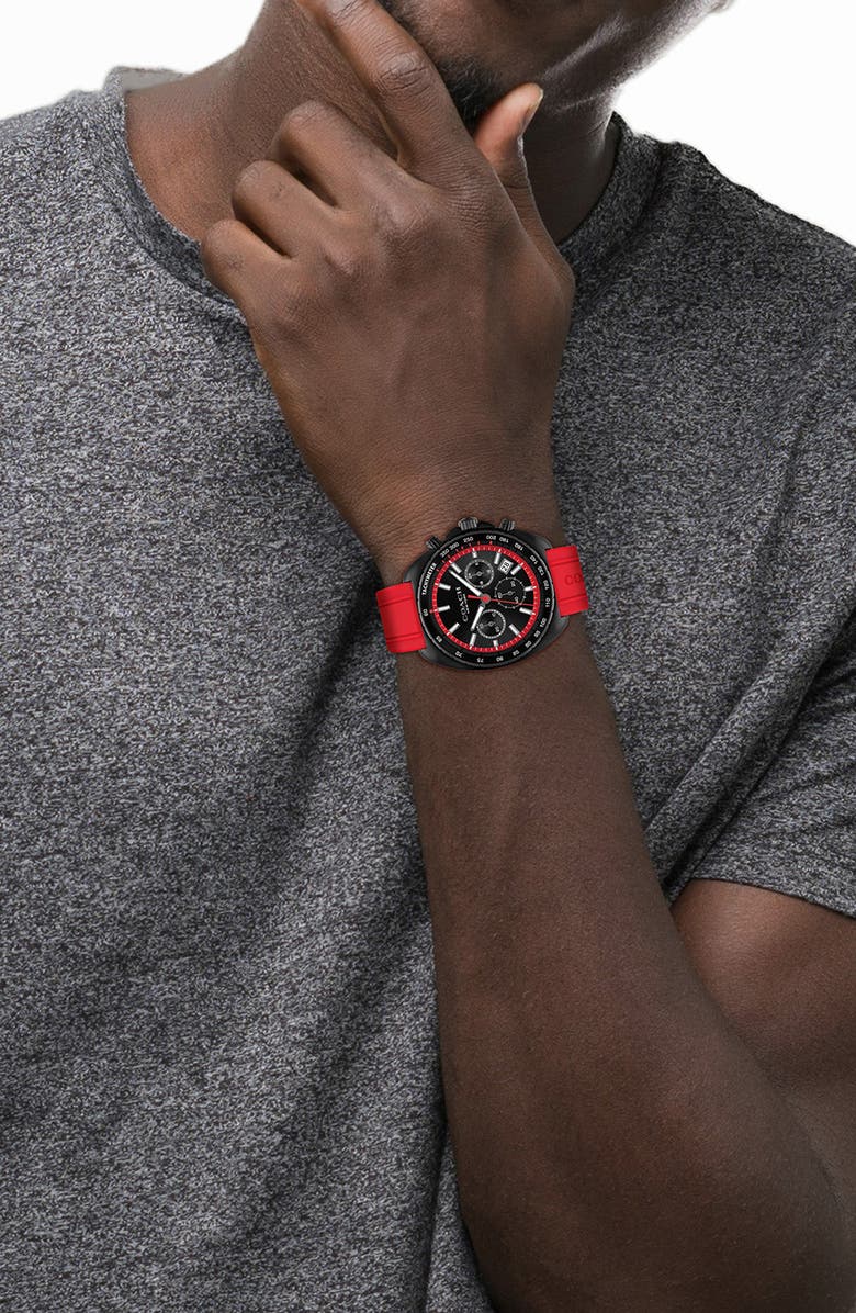 COACH Charter Chronograph Silicone Strap Watch, 44.5mm, Alternate, color, 