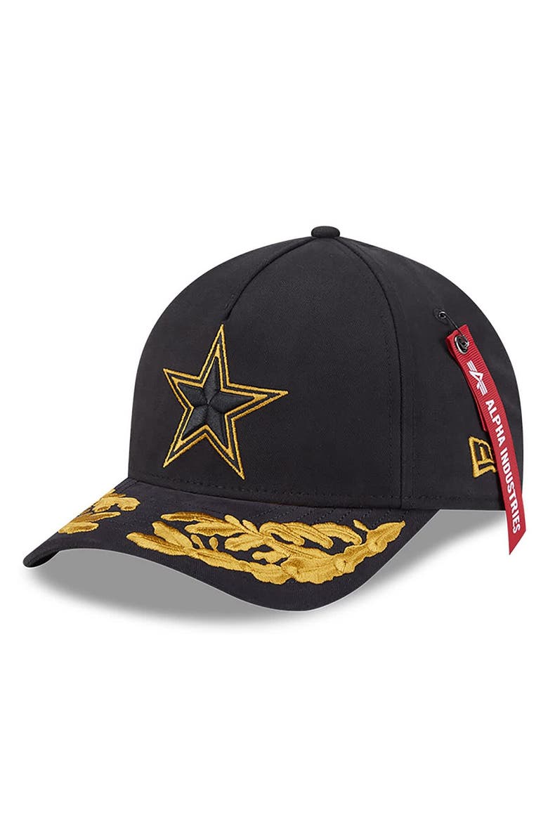 Men's New Era x Alpha Industries  Black Dallas Cowboys A-Frame 9FORTY Adjustable Hat, Main, color, Black
