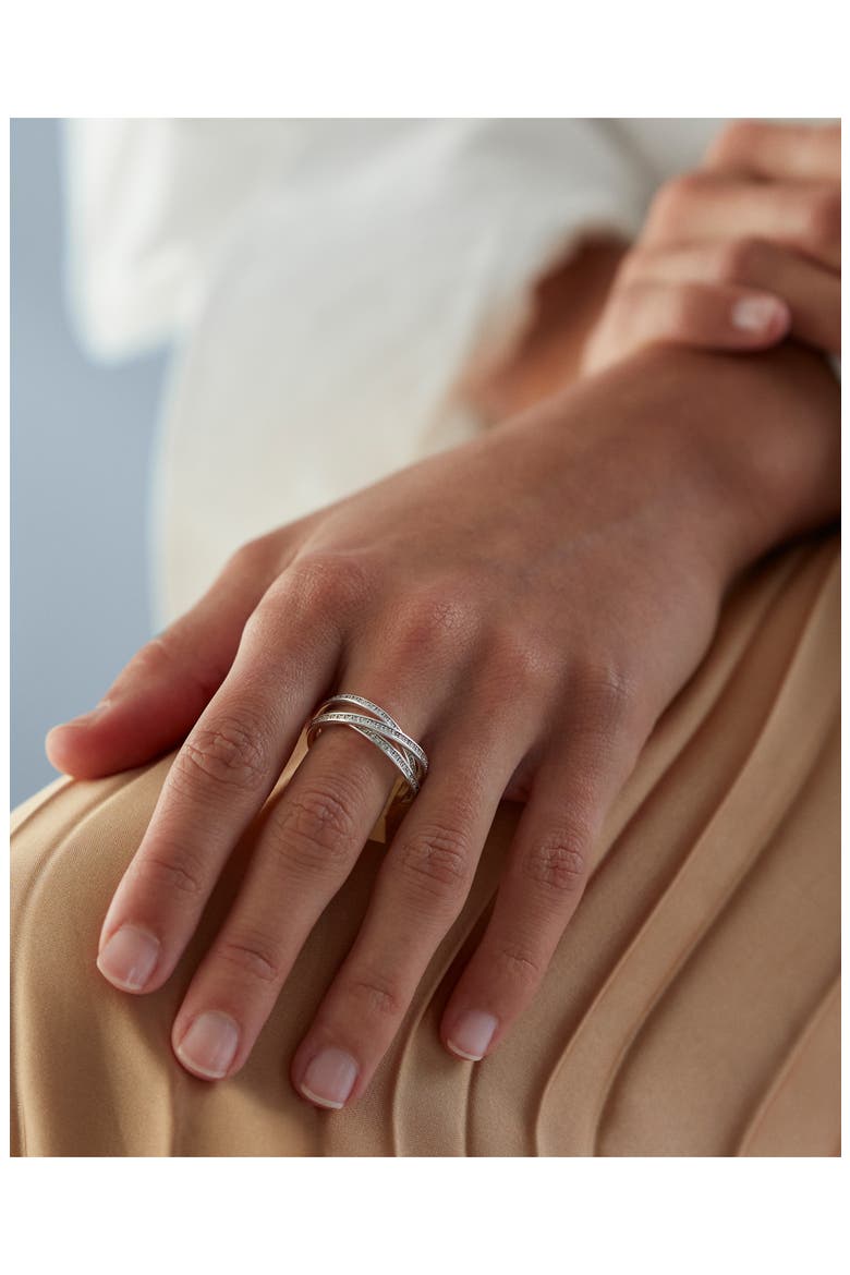 Triple Rolling Diamond Ring, Alternate, color, SILVER