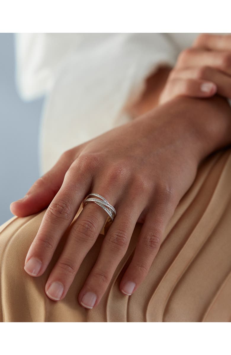 Monica Vinader Triple Rolling Diamond Ring, Alternate, color, Silver