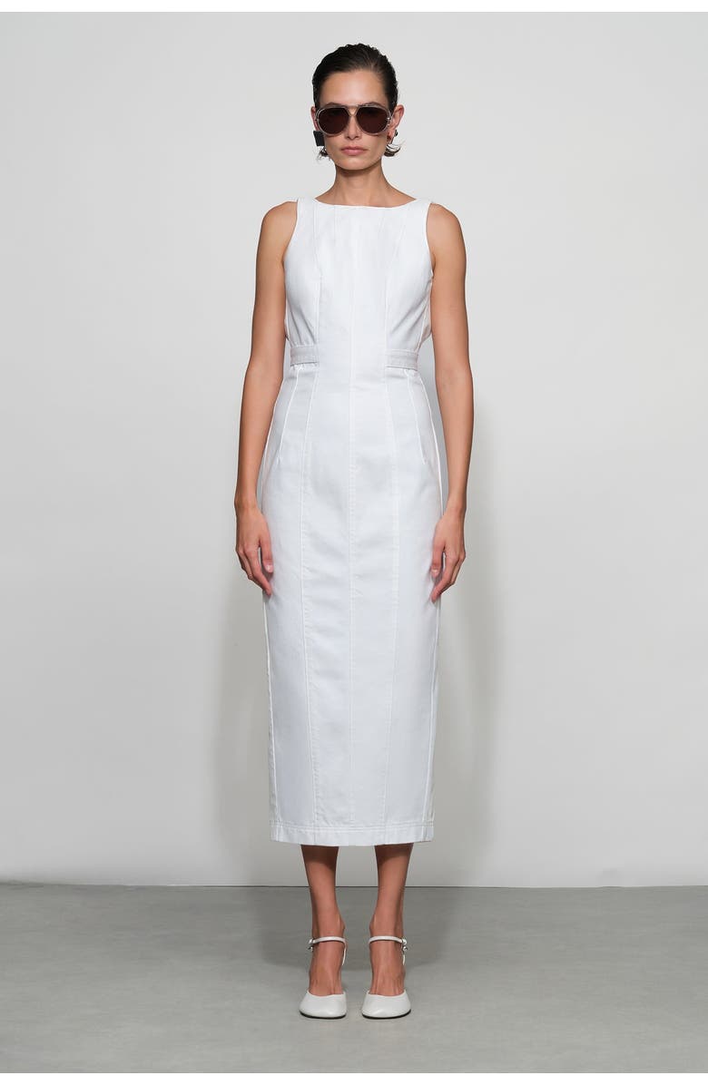 Et Ochs Farley Denim Midi Dress, Main, color, White