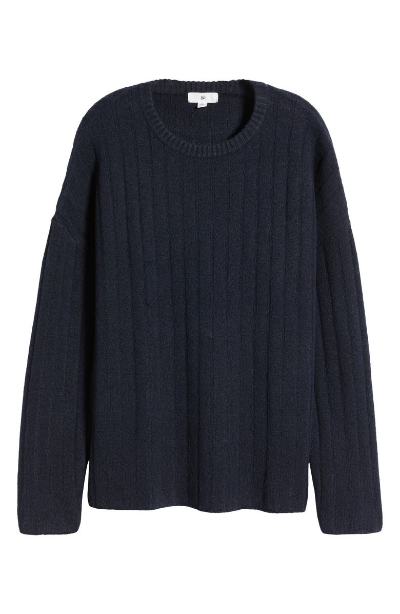 BP. Rib Crewneck Sweater, Alternate, color, Navy League