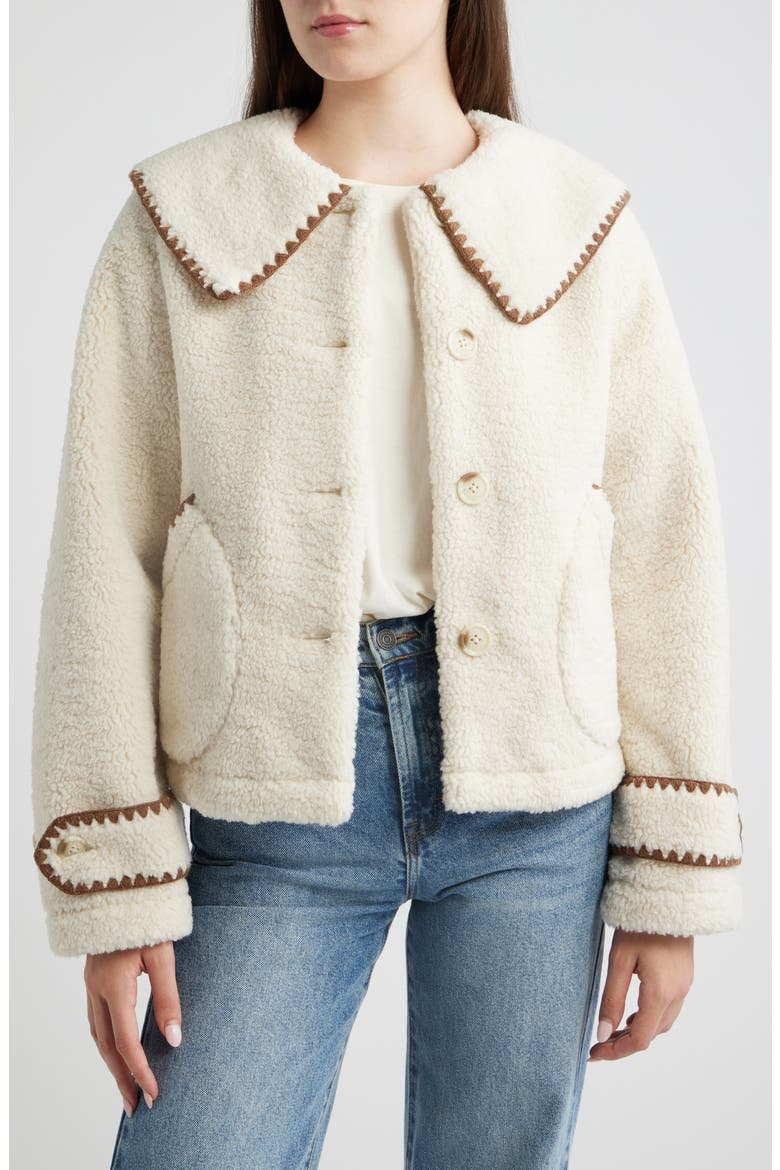 Nikia Fleece Jacket, Alternate, color, CREAM