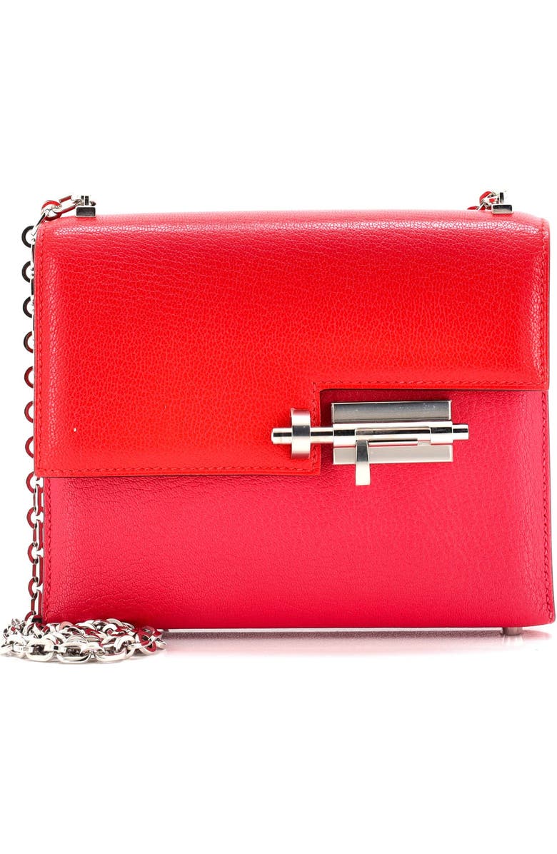 Pre-Owned Hermes Verrou Chaine Bag Chevre Mysore Mini, Main, color, Rouge De Coeur/Rose Extreme