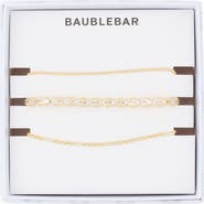 BaubleBar Set of 3 Crystal & Chain Bracelets